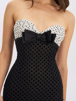 Faith Black and White Polka Dot Sweetheart Maxi Dress Miss Circle