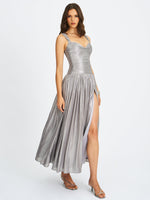 Palmer Silver Glitter Drop Waist Maxi Dress Miss Circle