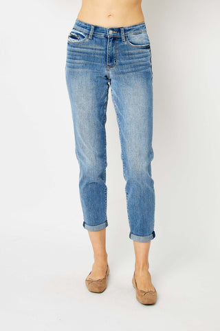 Judy Blue Size 3 and 5 Cuffed Hem Slim Jeans