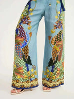 Printed Button Up Shirt and Pants Set