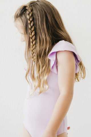 Lavender S/S Flutter Sleeve Leotard - By Baano