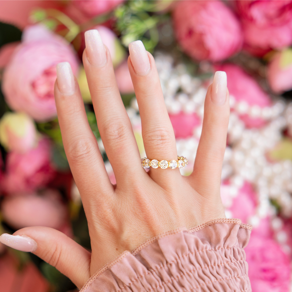 Evelyn Eternity Ring in Gold - Bold and Beautiful Attention Grabber