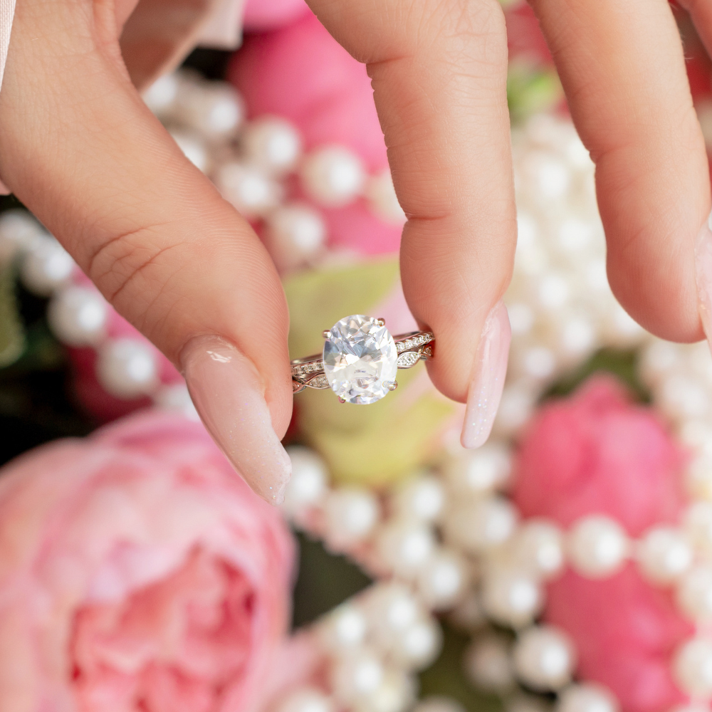 Miley Engagement Ring Set in Silver - Demi-Fine, Fully Fabulous Set