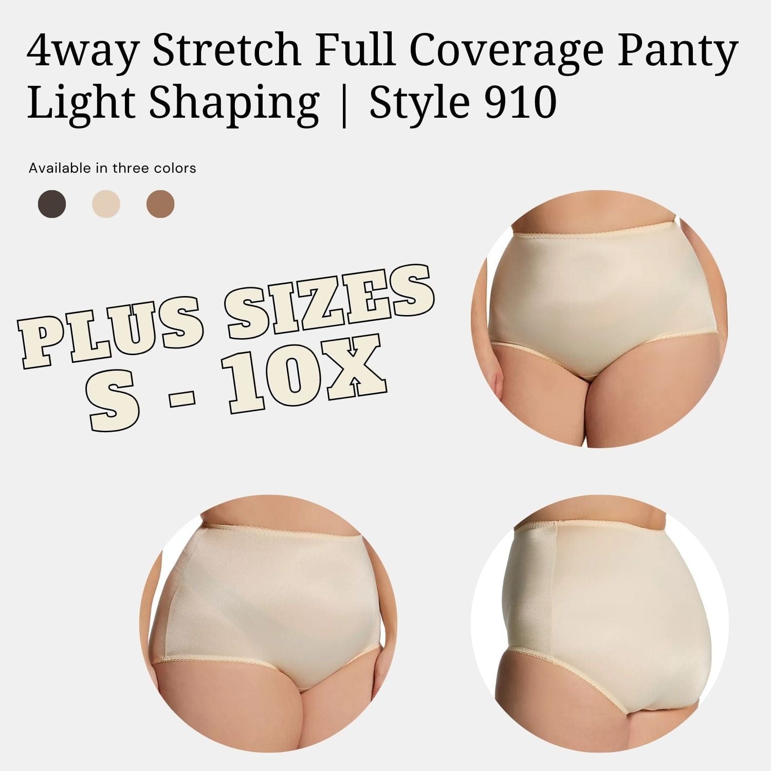 4way Stretch Full Coverage Panty, Light Shaping | Style 910 Rago Shapewear