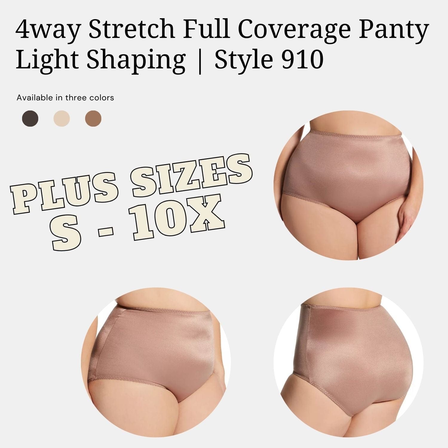 4way Stretch Full Coverage Panty, Light Shaping | Style 910 Rago Shapewear