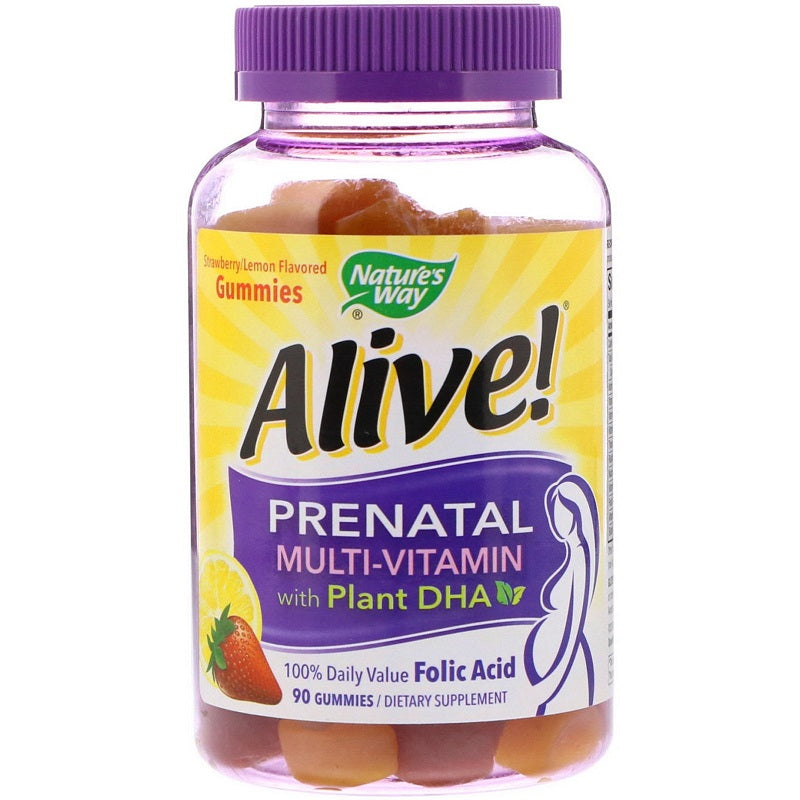 Nature's Way Alive Prenatal Multivitamin Plus Plant DHA Gummies