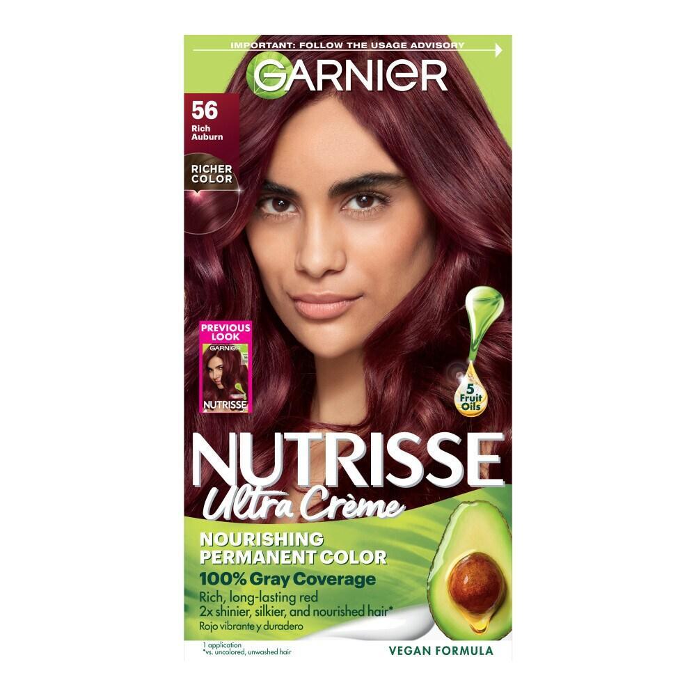 Nutrisse Garnier Nourishing Hair Color Creme, 56 Medium Reddish Brown (Sangria), 1 Kit