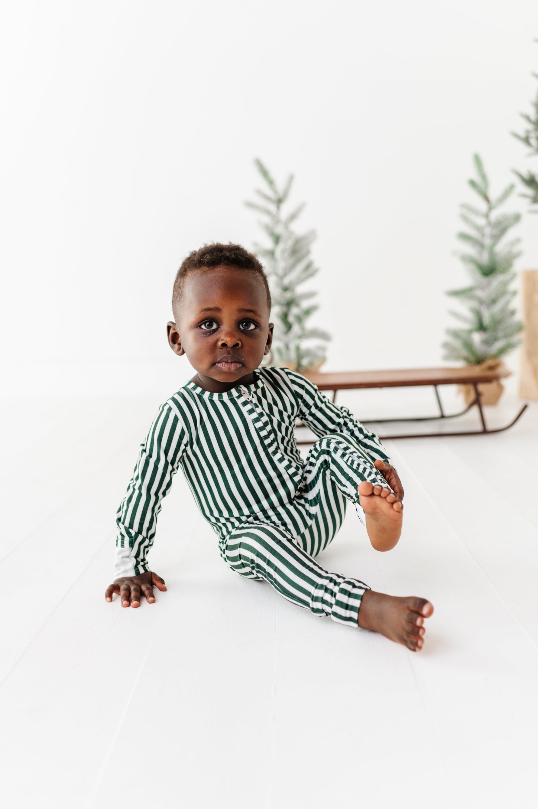 Green Stripes | ZIP ROMPER - By Baano