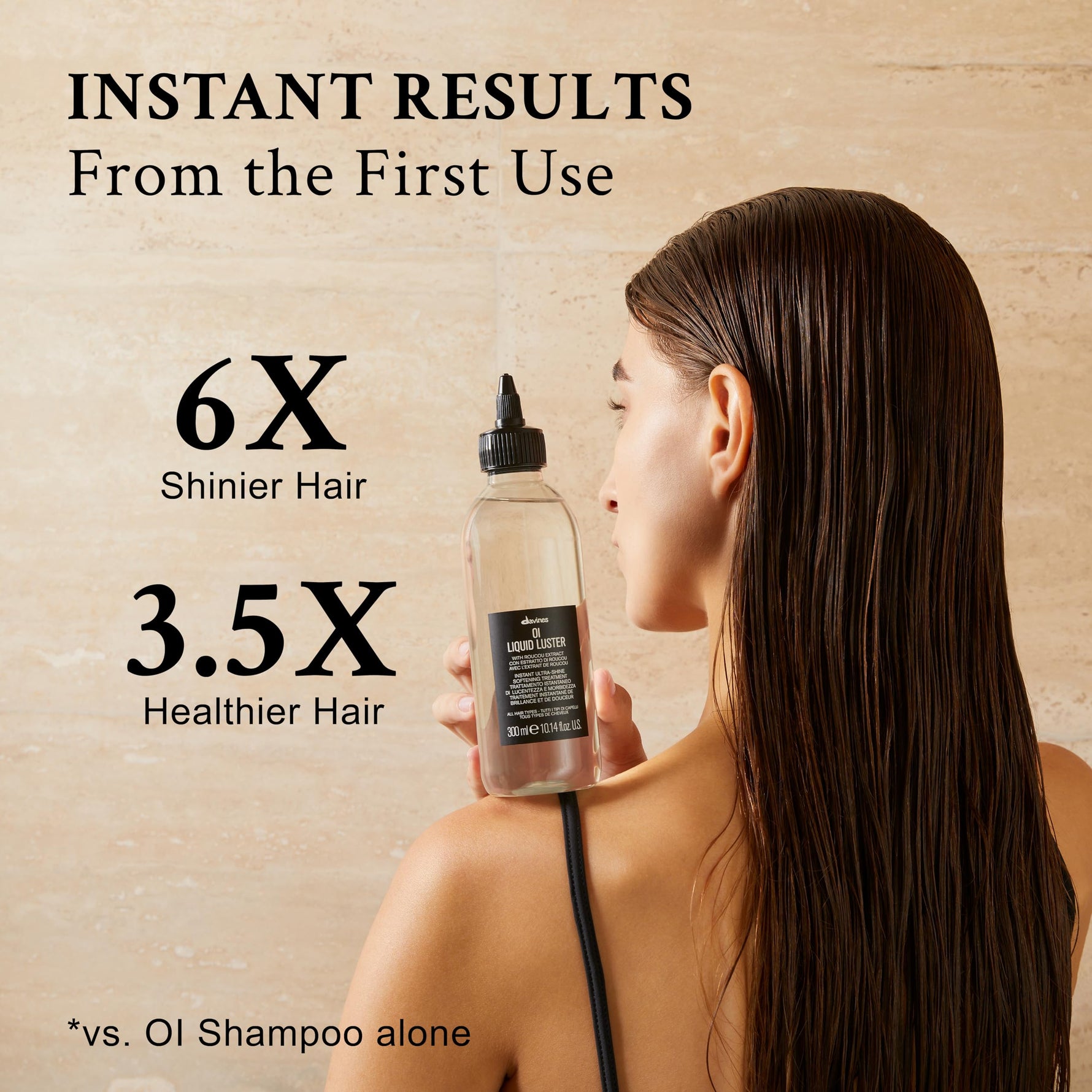 Davines OI Liquid Luster, Nourishing Rinse-Off Treatment, Add Shine Weightlessly, 10.14 Fl Oz