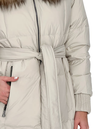 Alice Genuine Silver Fox Down Fill Coat - By Baano