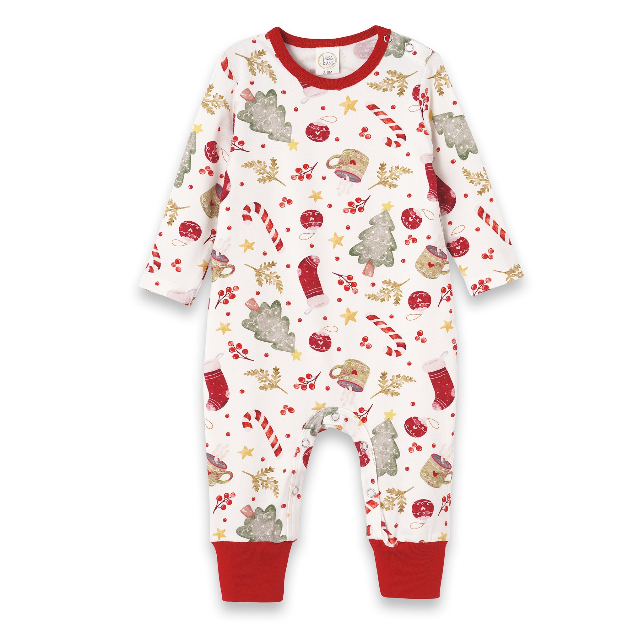 Baby Holiday Bamboo Romper – Christmas Print One-Piece - Noel - By Baano