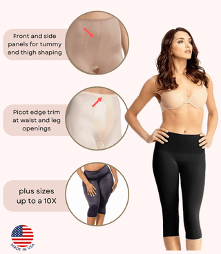 Style 920 | Capri Pant Liner Light Shaping | Satin 4-Way Stretch Rago Shapewear