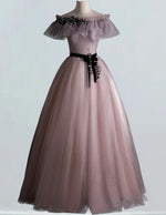 Off the shoulder fairy long prom dress ball gown tulle bridal dress gown