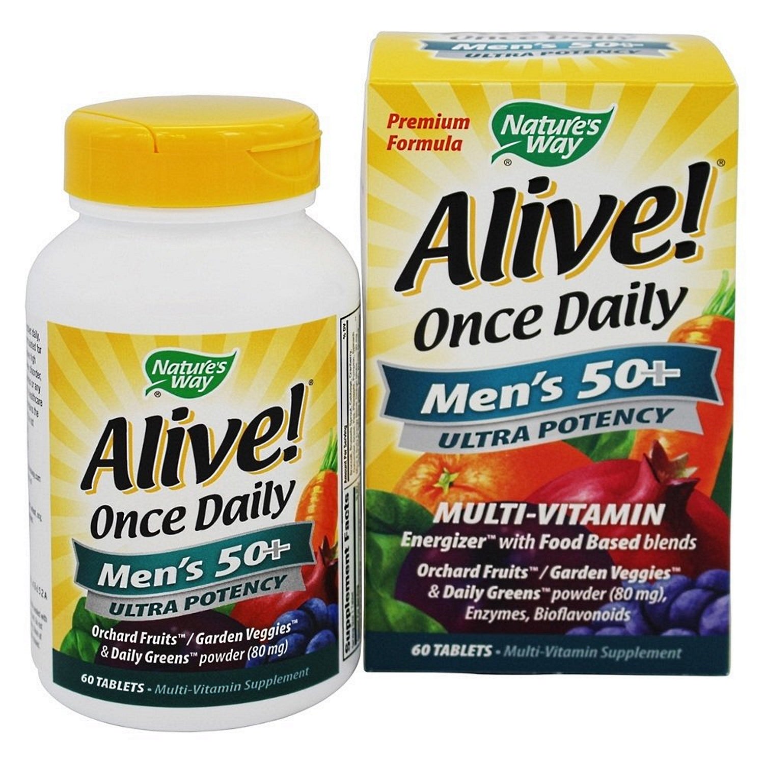 Nature's Way Alive Once Daily Mens 50 Plus Ultra Potency Multi-Vitamin Tablets
