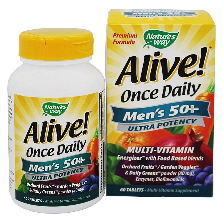 Nature's Way Alive Once Daily Mens 50 Plus Ultra Potency Multi-Vitamin Tablets