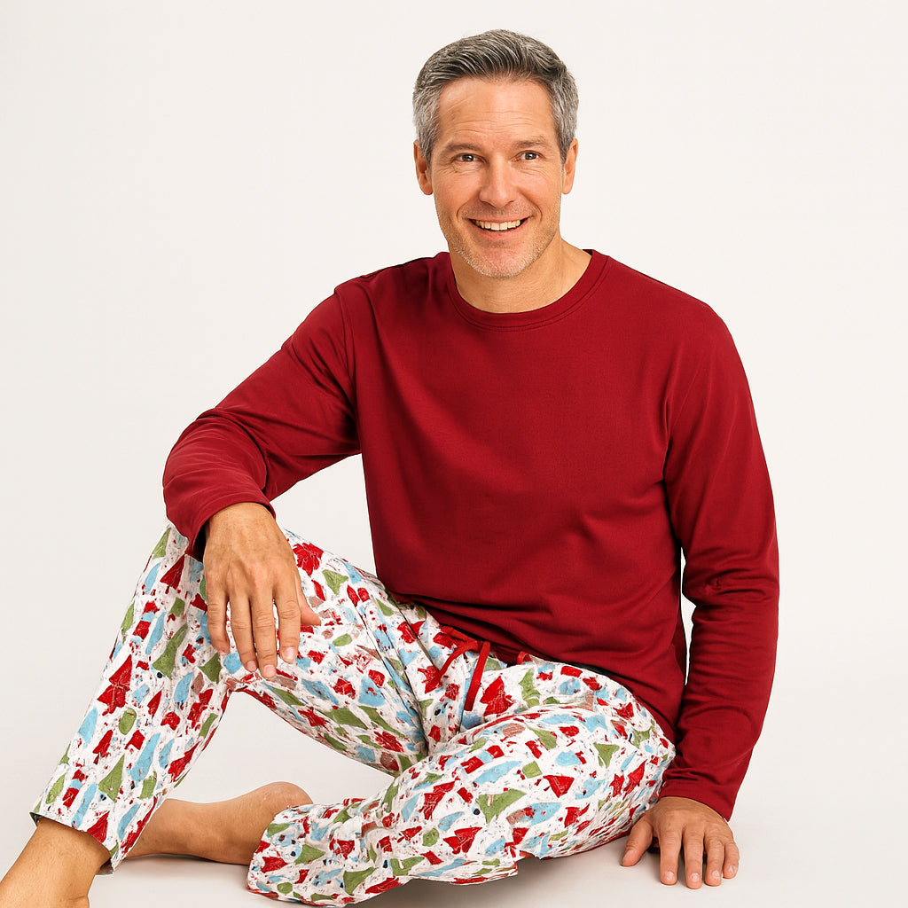Christmas Merry Adult Bamboo Pajama Pants - Family Matching - By Baano