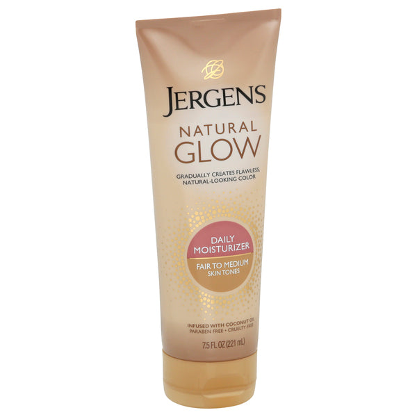 Jergens Natural Glow Daily Moisturizer Lotion Fair To Medium Skin Tones, 7.5 Fl Oz
