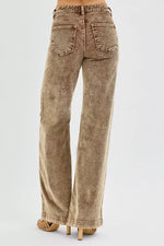 Risen High Rise Wide Leg Corduroy Jeans For Comfort