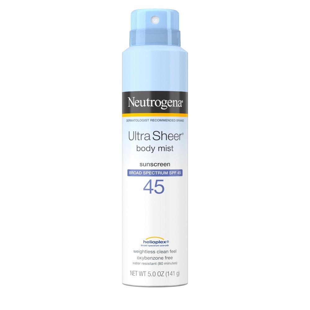 Neutrogena Ultra Sheer Body Mist Sunscreen Spray SPF 45 5 Oz 2019