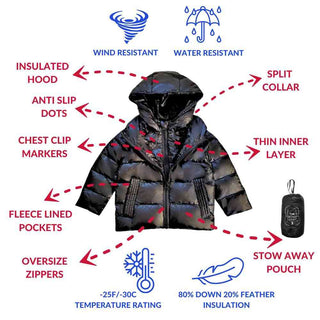 Car Seat Coat | The Road Coat Down - Black