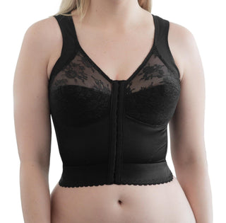 Style 9603 | Front Closure Back Support Long Line Bra - Black Rago Shapewear