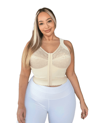 Style 9603 | Front Closure Back Support Long Line Bra - Blush Rago Shapewear