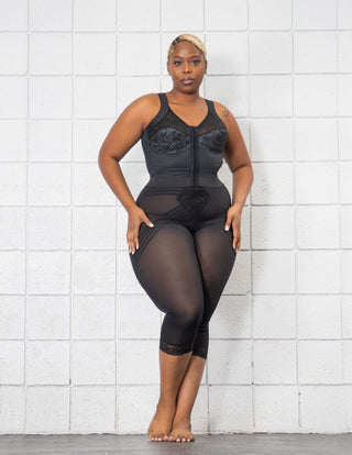 Style 9603 | Front Closure Back Support Long Line Bra - Black Rago Shapewear