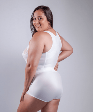 Style 9603 | Front Closure Back Support Long Line Bra - White Rago Shapewear