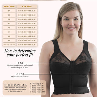 Style 9603 | Front Closure Back Support Long Line Bra - Black Rago Shapewear