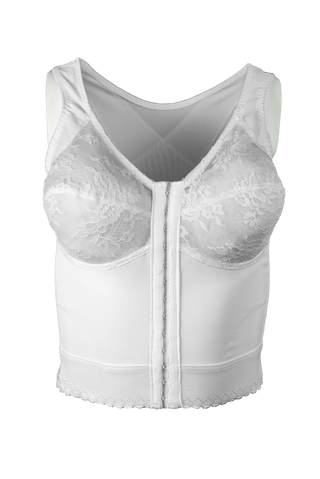 Style 9603 | Front Closure Back Support Long Line Bra - White Rago Shapewear
