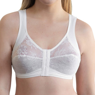 Style 9605 | Front Closure Back Support Bandeau Bra - White Rago Shapewear