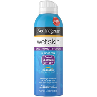 Neutrogena Wet Skin Sunscreen Spray Broad Spectrum SPF 85+, Sweat And Water Resistant Sun Protection, 5 Oz
