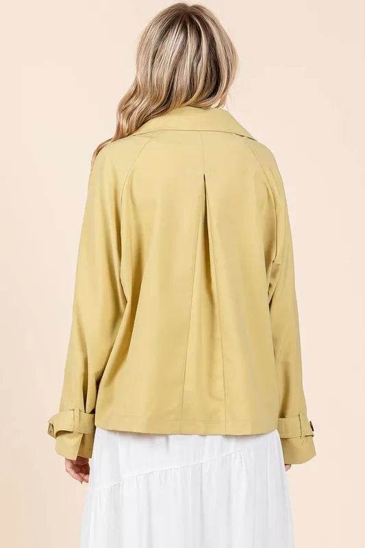 Mittoshop Double Breasted Long Sleeve Trench Coat Jacket - By Baano