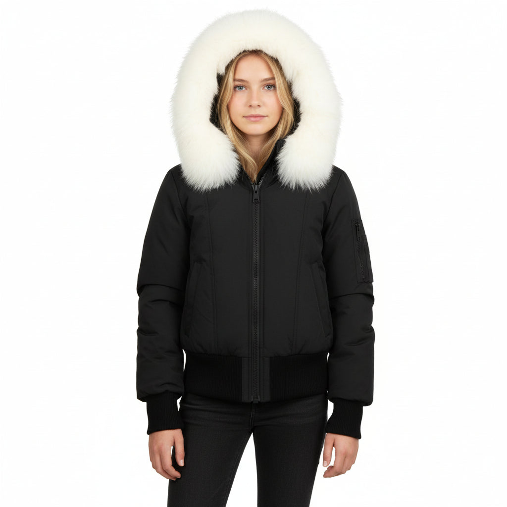 Pramie Ivory Rabbit Girls Jacket 14–22 | Elegant Faux Fur Winter Coat