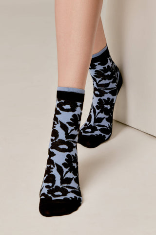 Cotton Socks Conte Classic 441 - Floral Pattern - By Baano