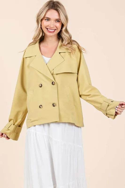 Mittoshop Double Breasted Long Sleeve Trench Coat Jacket - By Baano