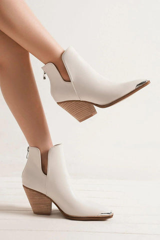 MayFair Pointed Metal-Tip Toe Block Heel Ankle Boots - By Baano