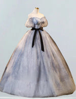 Fairy elegant strapless long tulle ball gown wedding bridal dress