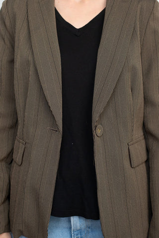 Danillo Notched Collar One Button Long Sleeve Solid Gabardine Blazer - By Baano