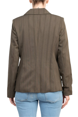 Danillo Notched Collar One Button Long Sleeve Solid Gabardine Blazer - By Baano