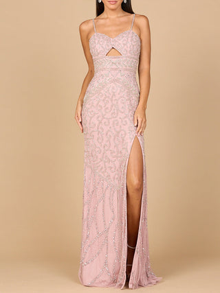 Embellished Gown with Slit And Low Back - By Baano