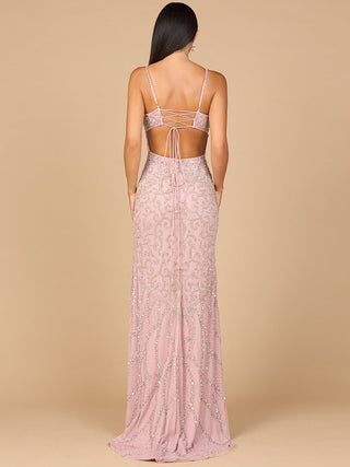 Embellished Gown with Slit And Low Back - By Baano