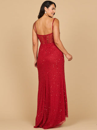 Elegant Corset Gown with Slit - By Baano