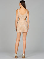 V-Neck Short Dress with Cutouts - By Baano