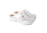 Pandora III by LEON- Women’s Leather Clogs- Gel Insole & Perforated Leather for Breathability