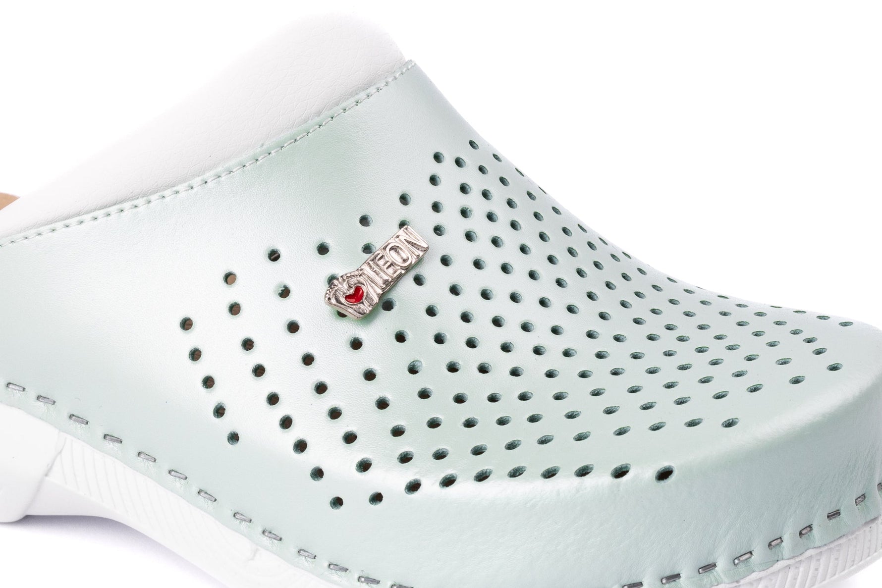Pandora III by LEON- Women’s Leather Clogs- Gel Insole & Perforated Leather for Breathability