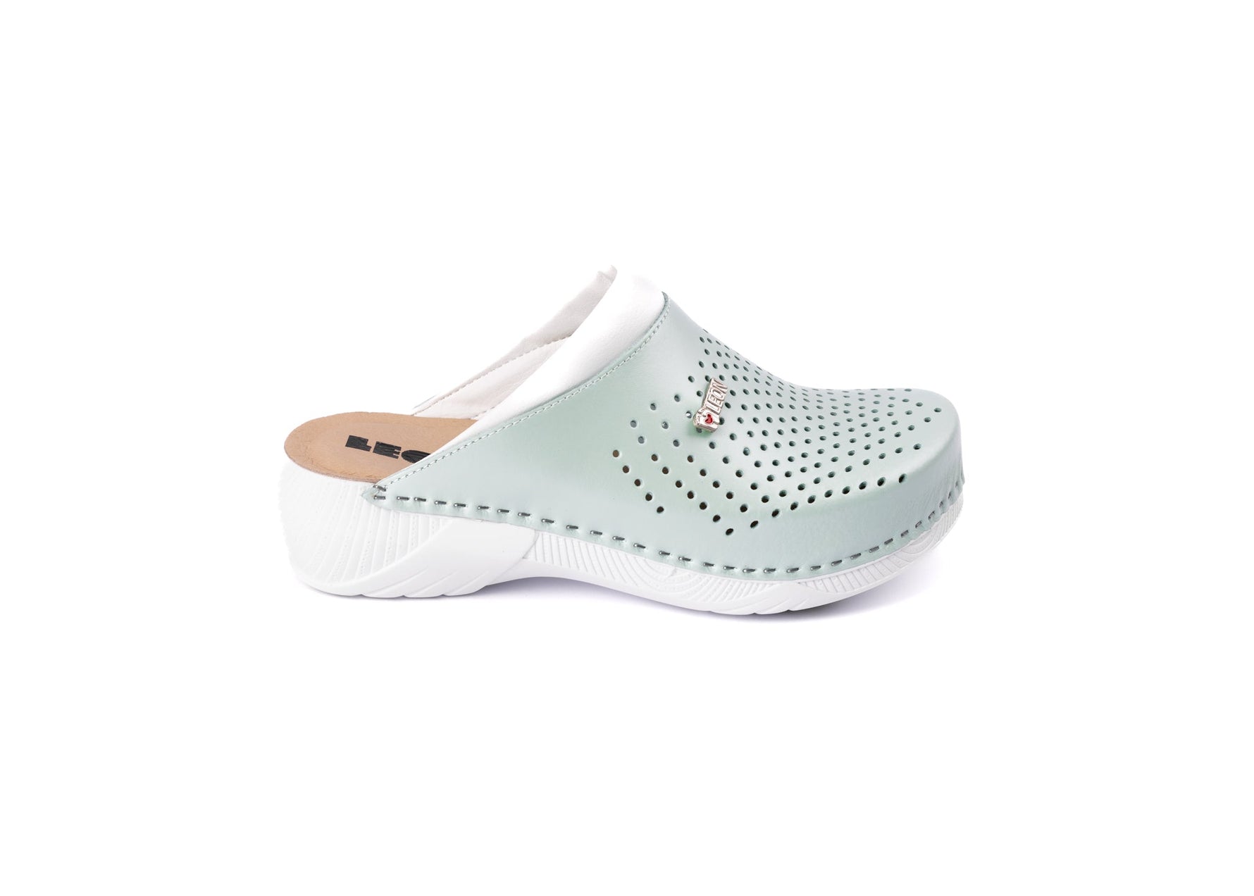 Pandora III by LEON- Women’s Leather Clogs- Gel Insole & Perforated Leather for Breathability