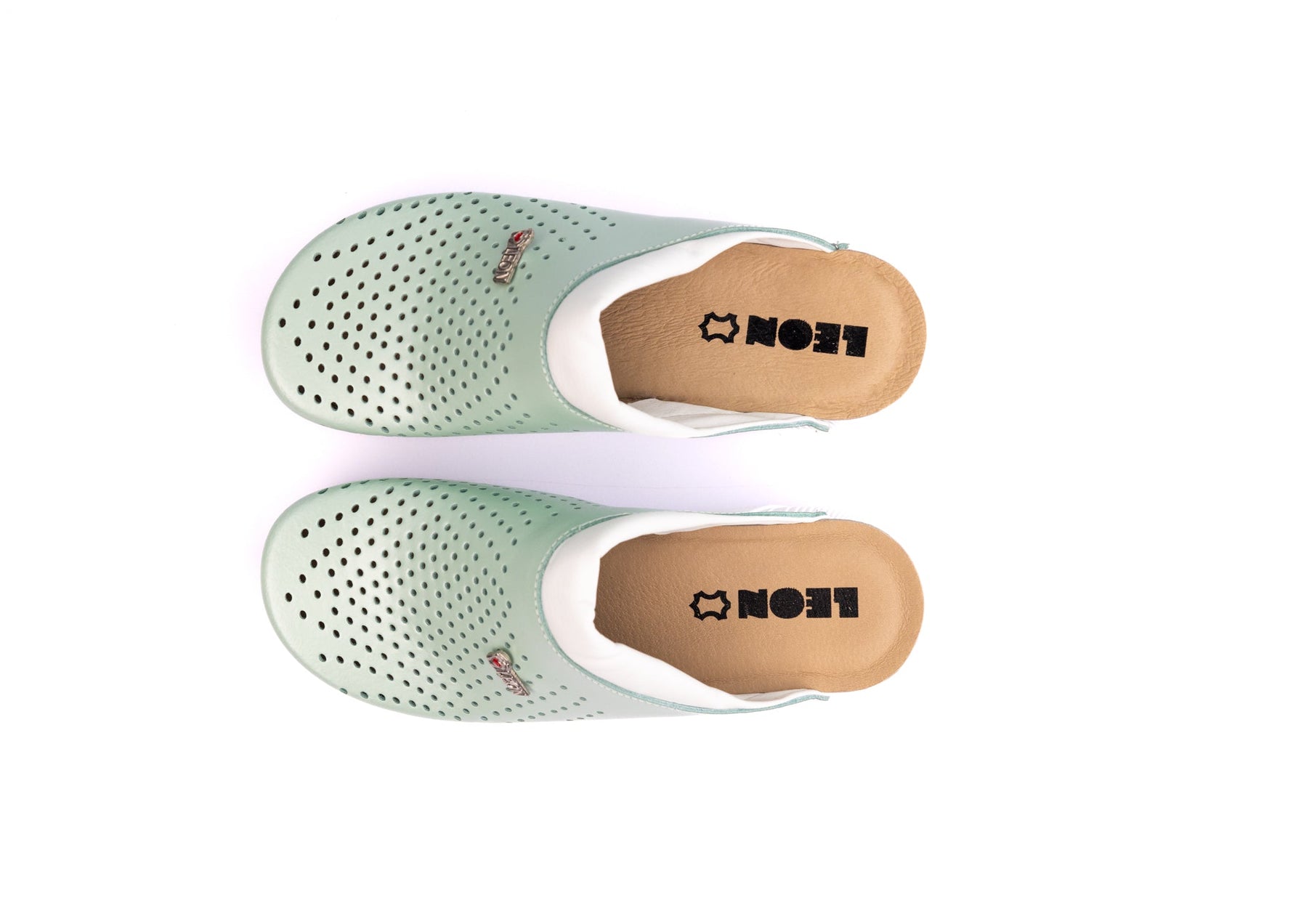 Pandora III by LEON- Women’s Leather Clogs- Gel Insole & Perforated Leather for Breathability