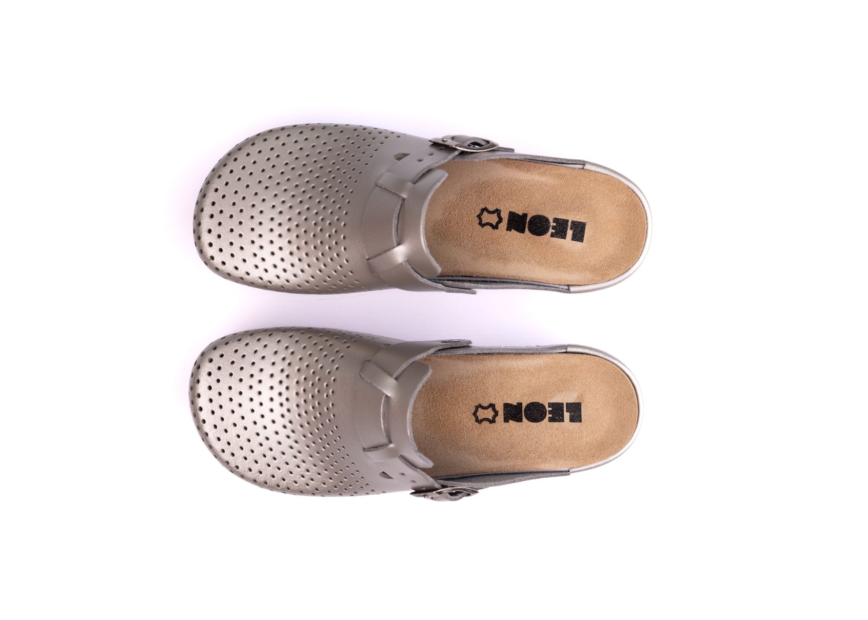 Nora IV by LEON– Women’s Leather Clogs- Adjustable Buckle with Removable Gel-Insole