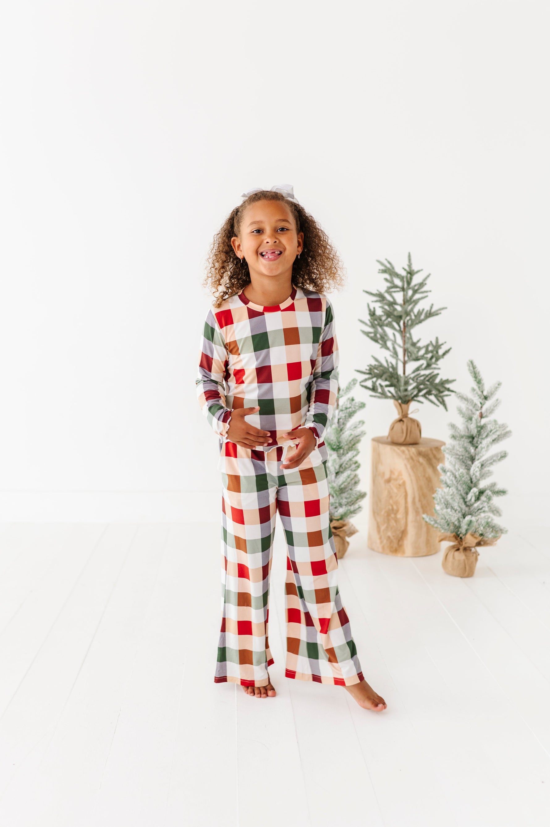 Holiday Plaid | GIRLS WIDE-LEG SET - By Baano
